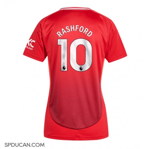 Zenski Nogometni Dres Manchester United Marcus Rashford #10 Domaci 2024-25 Kratak Rukav